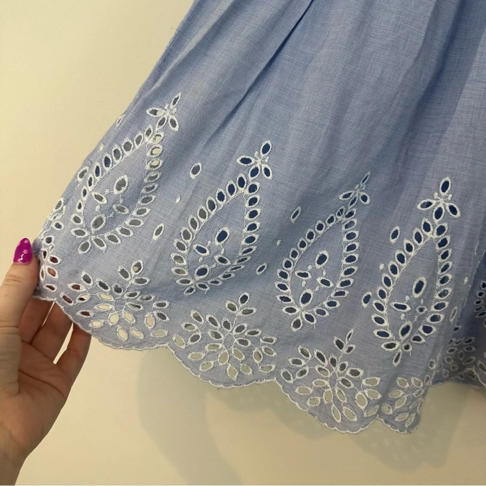 Gap Kids Light Blue Eyelet Hem Skirt A-Line Skirt Size XXL